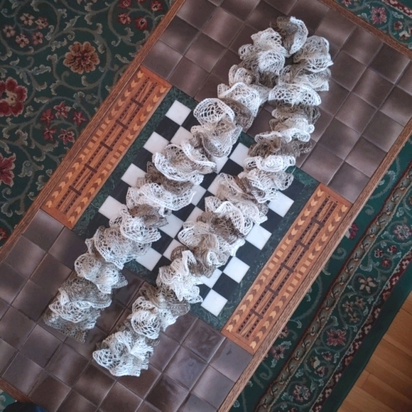 Handmade Frilly Knitted Scarf - Picture 6 of 10